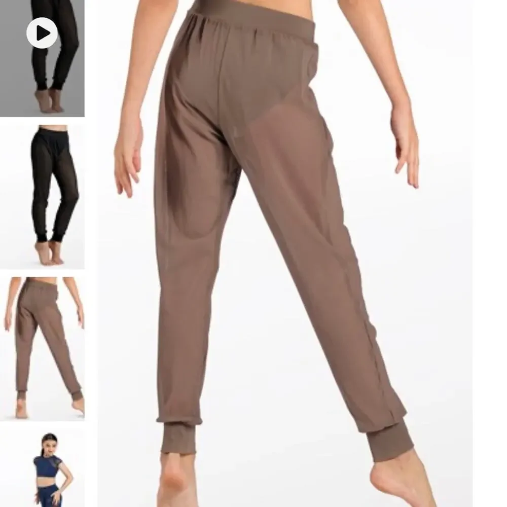 Balera Performance Mesh Jogger Pants in Mocha size Medium Child